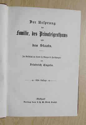 SH 1213 : Der Ursprung der Familie, des Privateigenthums und des Staats : im Anschluß an Lewis H. Morgans Forschungen. (1910)