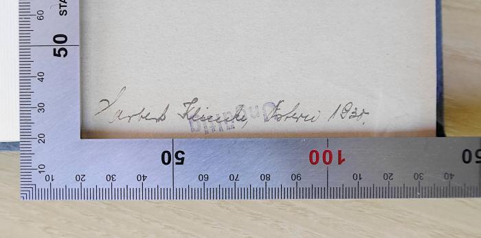 D 842a : Der Einzige und sein Eigentum (1928);- (Klimke, Herbert), Von Hand: Autogramm, Name; 'Herbert Klimke, Berlin 1930.'. 
