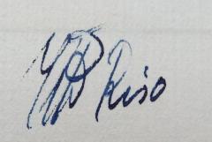 - (Riso, Karl-Ernst), Von Hand: Name; '[...] Riso'. 
