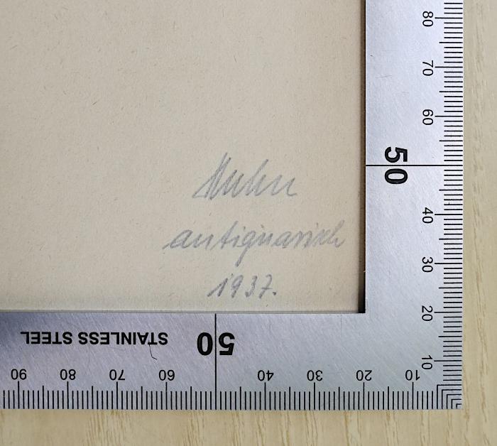 Huhn antiquarisch 1937.