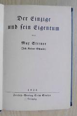 D 842a : Der Einzige und sein Eigentum (1928)