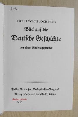 Gi 817 : Blick auf die Deutsche Geschichte von einem Nationalsozialisten (193)