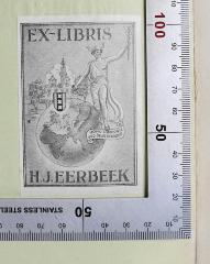 - (Eerbeek, H. J.), Etikett: Exlibris, Name; 'Ex-Libris H. J. Eerbeek
Homo proponit, sed deus disponit'. 