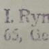 J / 802 (Rynarzewski, Josef Karl), Stempel: Name, Ortsangabe, Berufsangabe/Titel/Branche; 'Dr. med. I. Rynarzewski
Berlin N. 65, Gerichtstr. 52'.  (Prototyp)