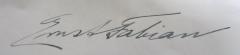 - (Fabian, Ernst), Von Hand: Autogramm, Name; 'Ernst Fabian'. 