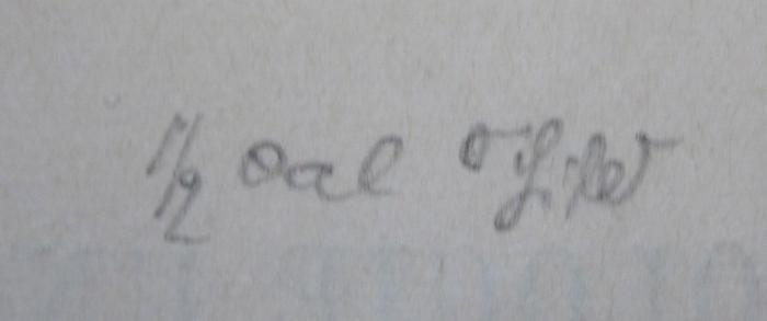 Kk 936: Diagnostik und Allgemeine Symptomatologie der Lungenkrankheiten (1890);- (unbekannt), Von Hand: Notiz; '1/2 oal 0 Bde'. 