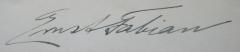 - (Fabian, Ernst), Von Hand: Autogramm, Name; 'Ernst Fabian'. 