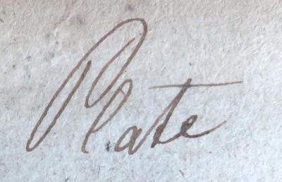 - (Plate, [...]), Von Hand: Name; 'Plate'.  (Prototyp)