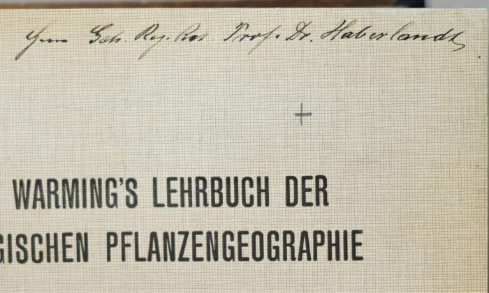 -, Von Hand: Name; 'Herrn Geh. Ry. Rat. Prof. Dr. Haberlandt.'