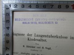 - (Berliner Medizinische Zentralbibliothek), Stempel: Ortsangabe; 'Berliner Medizinische Zentral-Bibliothek Berlin NW 40, Invalidenstr. 52'. 