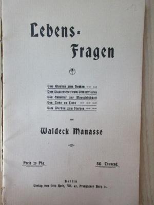 38/80/40926(1) : Lebens-Fragen (1914)