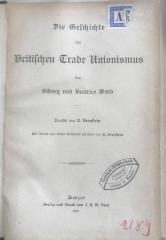 38/80/40850(4) : Die Geschichte des Britischen Trade Unionismus (1895)