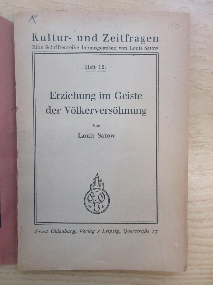 38/80/40902(7) : Erziehung im Geiste der Völkerversöhnung (1924)