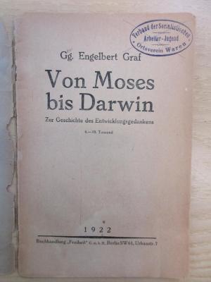 38/80/40441(3) : Von Moses bis Darwin: zur Geschichte des Entwicklungsgedankens (1922)