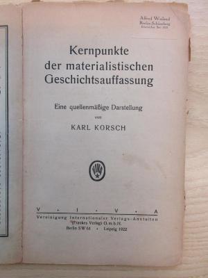 38/80/40817(2) : Kernpunkte der materialistischen Geschichtsauffassung (1922)