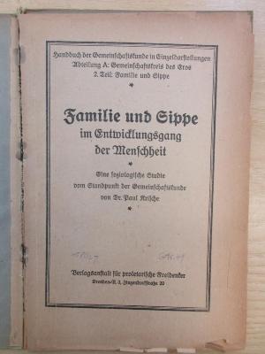 38/80/40723(1)-12 : Familie und Sippe im Entwicklungsgang der Menschheit (1923)