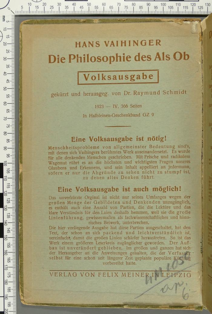 - (Antiquariat "Kniha A 4"), Von Hand: Buchhändler; '4M1050[?] / ap. [?] 6.-'. 