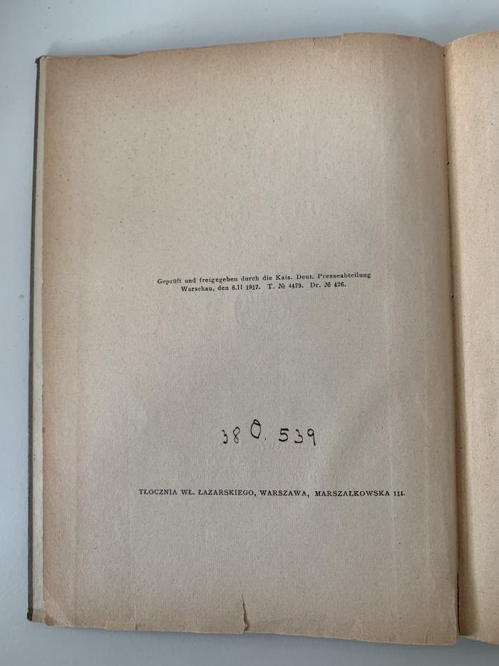 - (Deutsche Hochschule für Politik. Ost-Seminar), Von Hand: Inventar-/ Zugangsnummer; '38 O. 539'. 