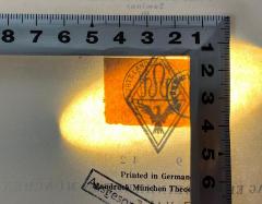 - (Württembergische Landesbibliothek Stuttgart), Stempel: Berufsangabe/Titel/Branche, Wappen, Ortsangabe; 'Württ. Landesbibliothek St[uttgart]'.  (Prototyp)