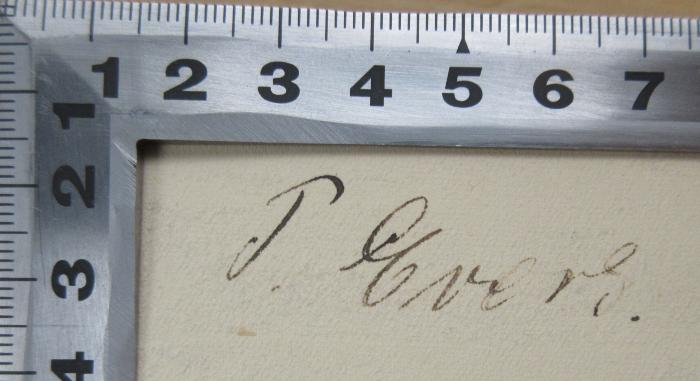 - (Evers, ...), Von Hand: Name; '[T. / P.] Evers.'. 