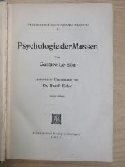 P 853&lt; 4 &gt;a : Psychologie der Massen (1922)