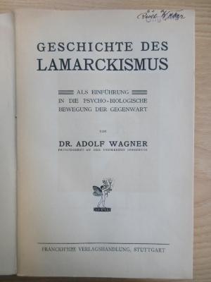SH 2145 : Geschichte des Lamarckismus (1908)
