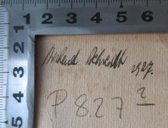 - (Behrendt, Richard F.), Von Hand: Name, Datum; 'Richard Behrendt 1927.'.  (Prototyp)