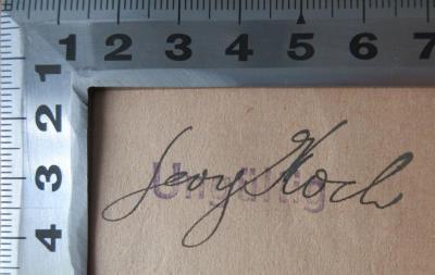 - (Koch, Georg), Von Hand: Name; 'Georg Koch'. 
