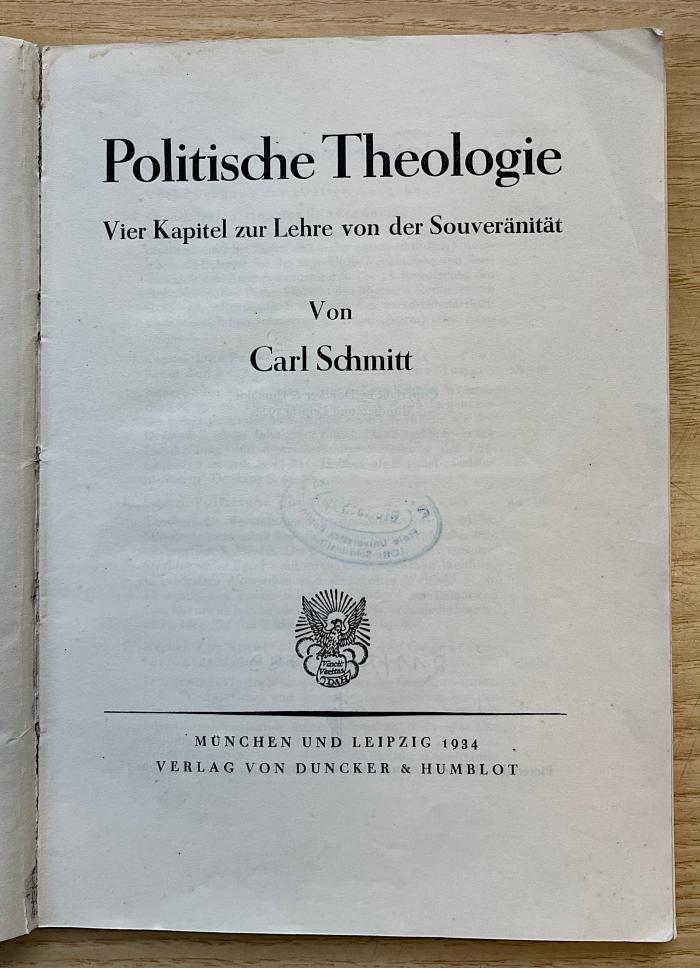 B 235a : Politische Theologie (1934)