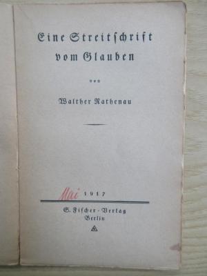 SH 1597 : Eine Streitschrift vom Glauben (1917)