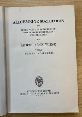 Ba 9a-1 : Allgemeine Soziologie: Beziehungslehre (1924)