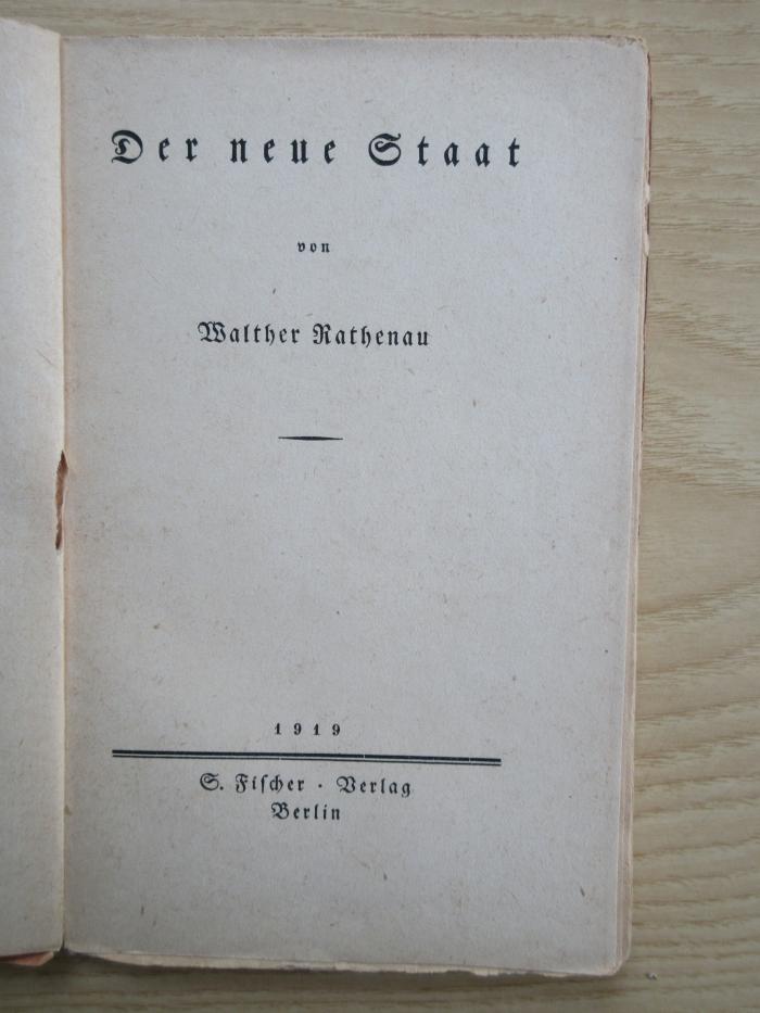 SH 2638 :  Der neue Staat (1919)