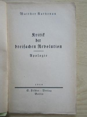 SH 1462 : Kritik der dreifachen Revolution : Apologie (1919)