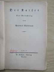SH 1463 : Der Kaiser : eine Betrachtung (1919)