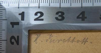 - (Kirchhoff, H.), Von Hand: Name; 'H. Kirchhoff.'. 
