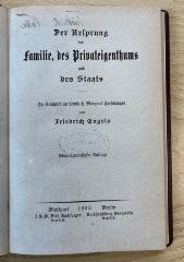 Bb 590&lt;21&gt; : Der Ursprung der Familie, des Privateigenthums und des Staats : im Anschluß an Lewis H. Morgans Forschungen (1922)