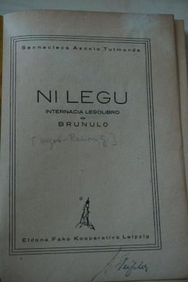 1933 A 9611 : Ni legu: Internacia legolibro (1926)