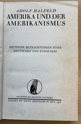 Bm 614* : Amerika und der Amerikanismus (1928)