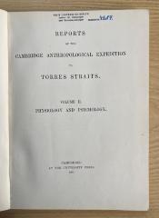 VI 805-2 :  Reports of the Cambridge anthropological expedition to Torres Straits. 2, Physiology and psychology. (1901/03)