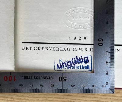 G 780 : Graf Witte, der Steuermann in der Not (1929);- (Kaufhaus des Westens), Stempel: Berufsangabe/Titel/Branche; 'Kadewe Leihbibliothek'.  (Prototyp)