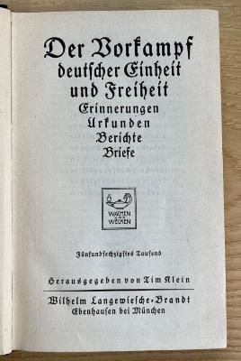 SH 2052 : Der Vorkampf deutscher Einheit und Freiheit