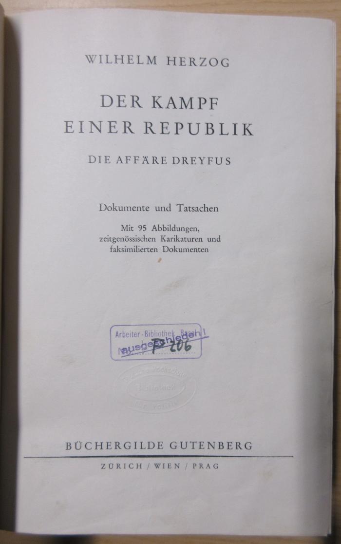 Ga 638 : Der Kampf einer Republik : die Affäre Dreyfus ; Dokumente und Tatsachen (1933)