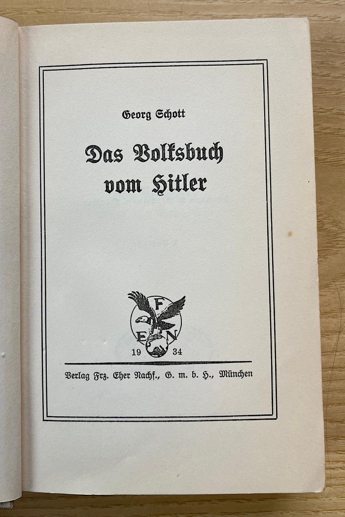 SH 1669 : Das Volksbuch vom Hitler (1934)