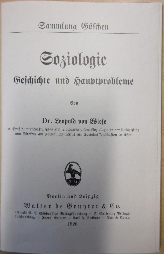 B 571 : Soziologie (1926)