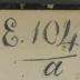 - (Landesrabbinerschule Franz Joseph in Budapest, Bibliothek), Von Hand: Signatur; 'E. 104/a'. 