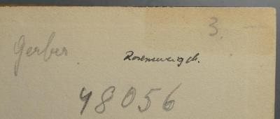 - (Gerber, (?)), Von Hand: Name; 'Gerber'. 