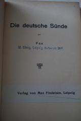 1933 A 8935 : Die deutsche Sünde : Ein Gegenstück zu: Der deutsche Gedanke in der Welt 
 (o. J.)