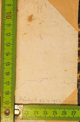 - (Zänkert), Von Hand: Buchbinder, Preis; 'Zänkert 27.2.1952: 1.50 DW'. 