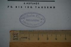 - (Wilhelm Kind), Stempel: Name, Berufsangabe/Titel/Branche, Ortsangabe; 'Wilhelm Kind
Elektroinstallateur
Leipzig S 3, Kantstr. 48'. 