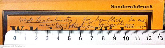 -, Von Hand: Name; 'Jacob Lestschinsky: Die berufliche Zusammensetzung der jüd. Einwanderung in die Vereinigten Staaten 1900-25.'